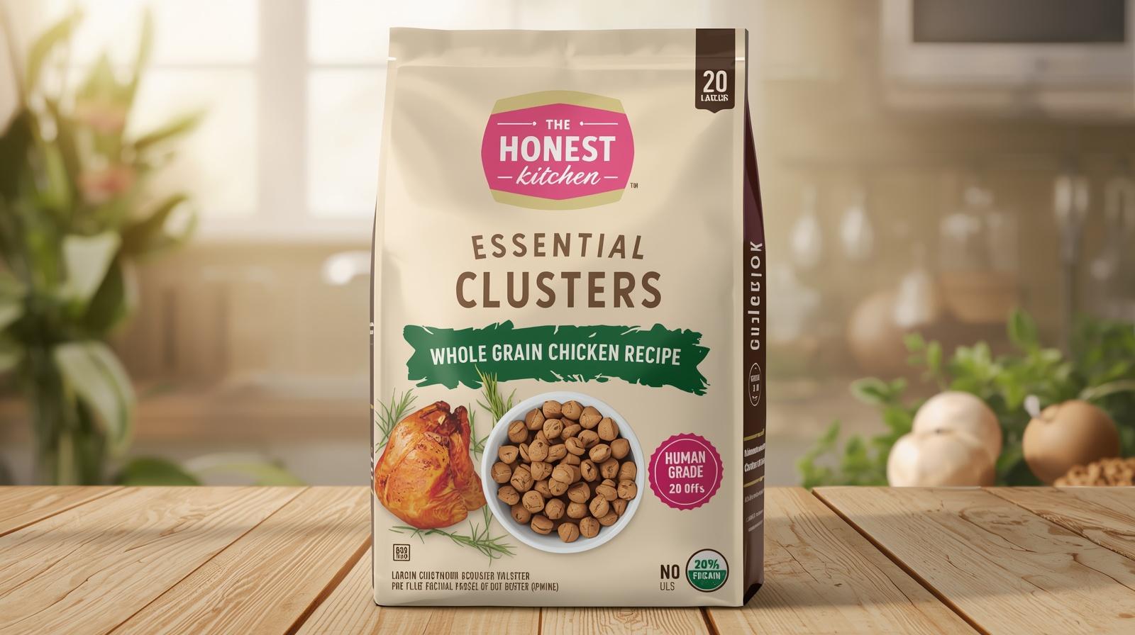 Natural dog food with superfoods healthy chicken recipe kibble in bowl