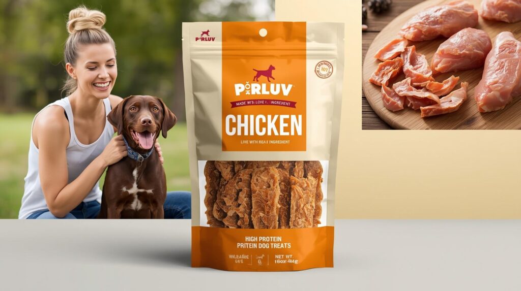 Best Chicken Jerky Dog Treats - High Protein Natural Dog Snacks by PŪRLUV in 16oz Stand-Up Pouch